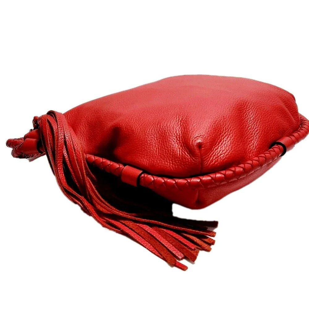 TAHARI ALS Leather Shoulder Bag Hobo With Tassel - Picture 9 of 13